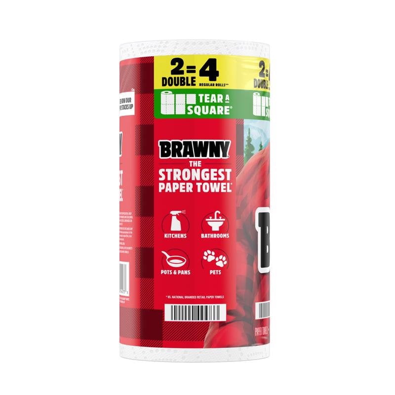 Brawny Tear-A-Square Paper Towels 76 sheet 3 ply 2 pk
