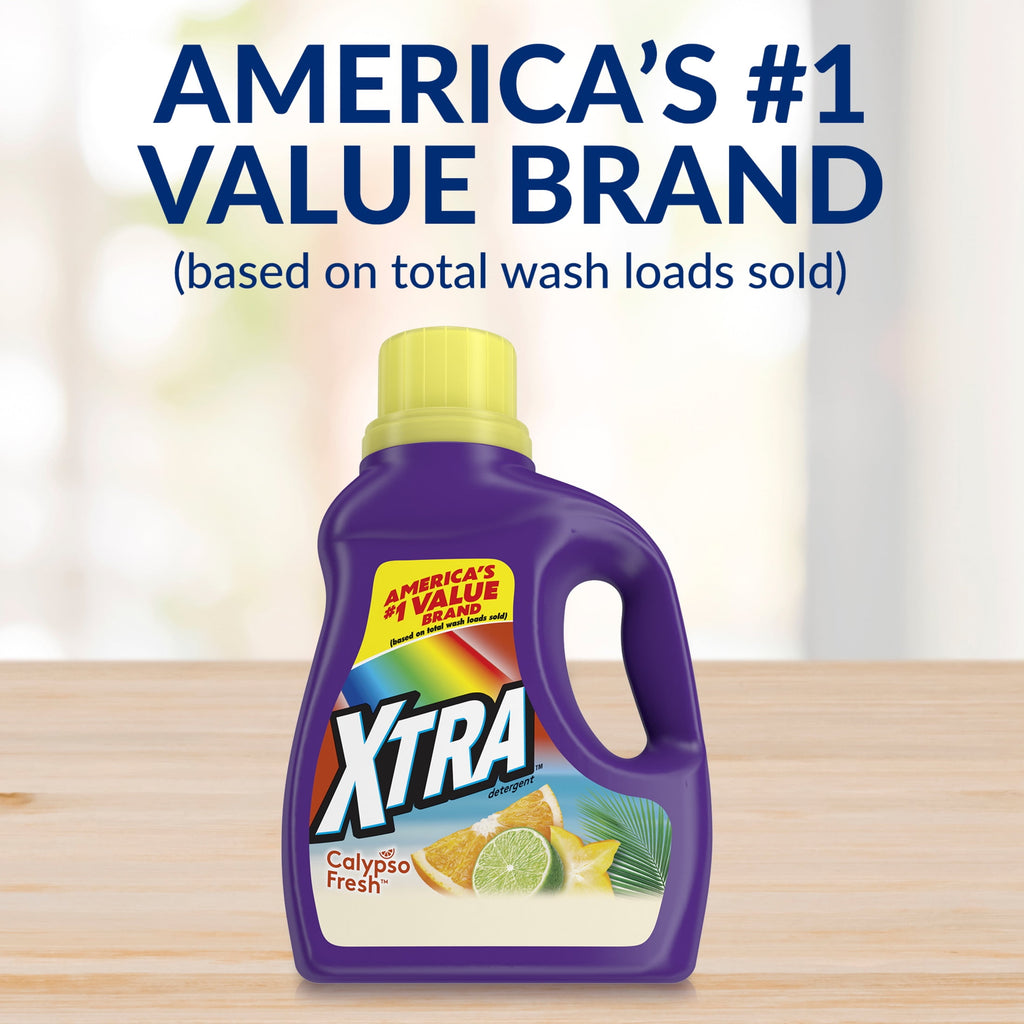 (4 pack) Xtra Liquid Laundry Detergent Soap, Calypso Fresh Scent, 312 fl oz, 260 Loads