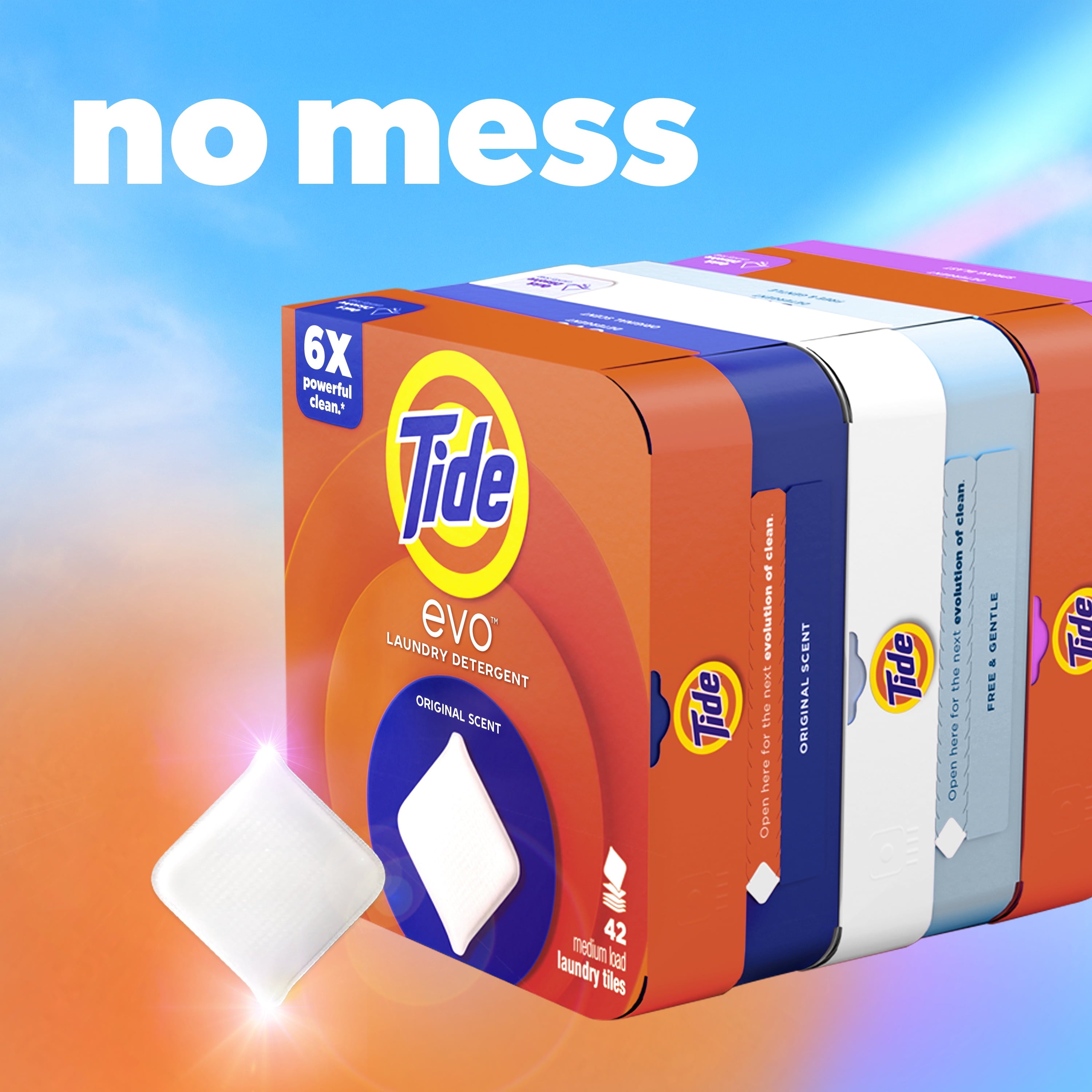 Tide evo Laundry Detergent Tiles, 100% Concentrated, Original Tide Scent, 16 Count