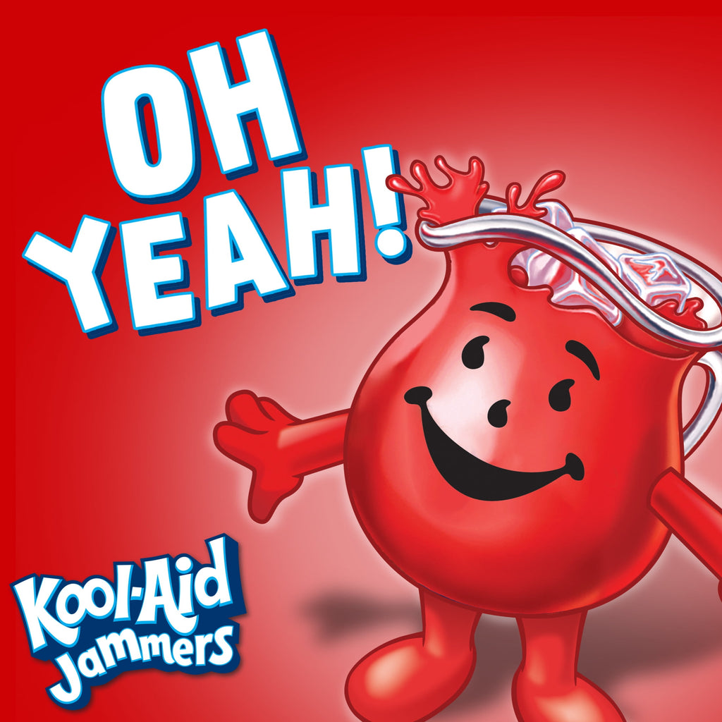 Kool-Aid Jammers Artificially Flavored Drink, 10 Pouches, for School Lunches and On-the-Go Hydration, Cherry Flavor, Excellent Source of Vitamin C, 6 fl oz