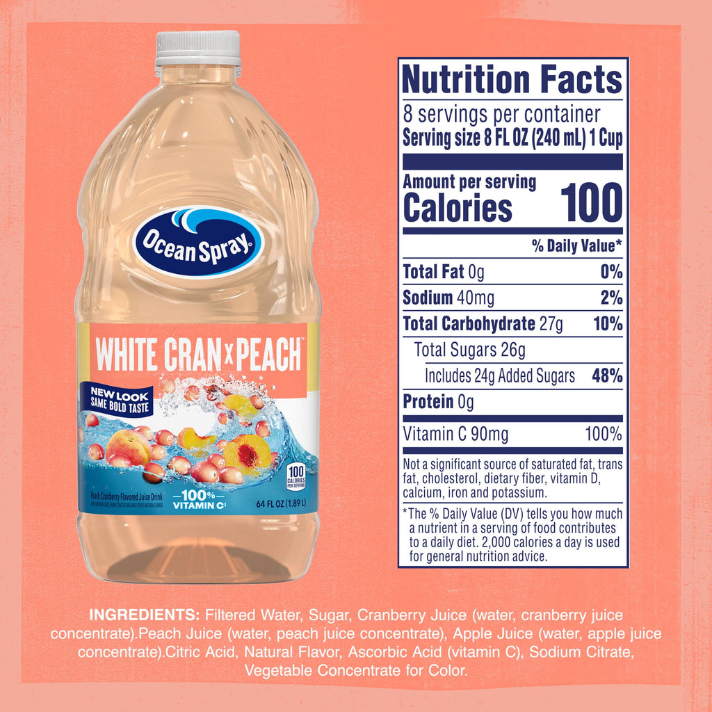 Ocean Spray® White Cran-Peach Juice Drink, 64 fl oz Bottle