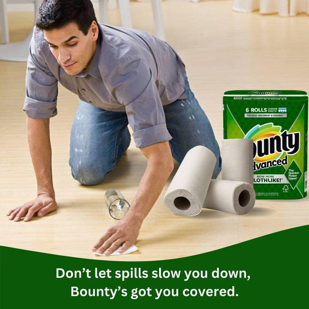 Bounty Advanced 2-Ply Paper Towel - Absorbent, Durable, and Clothlike - Select-A-Size - 3 Rolls