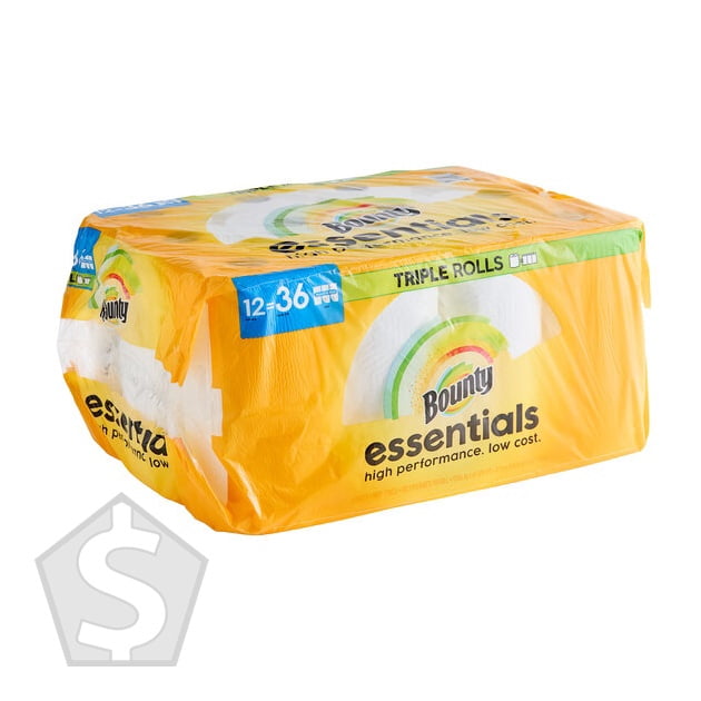 Bounty Essentials 2-Ply Select-a-Size Paper Towel Roll, 162 Sheets / Roll - 12/Case