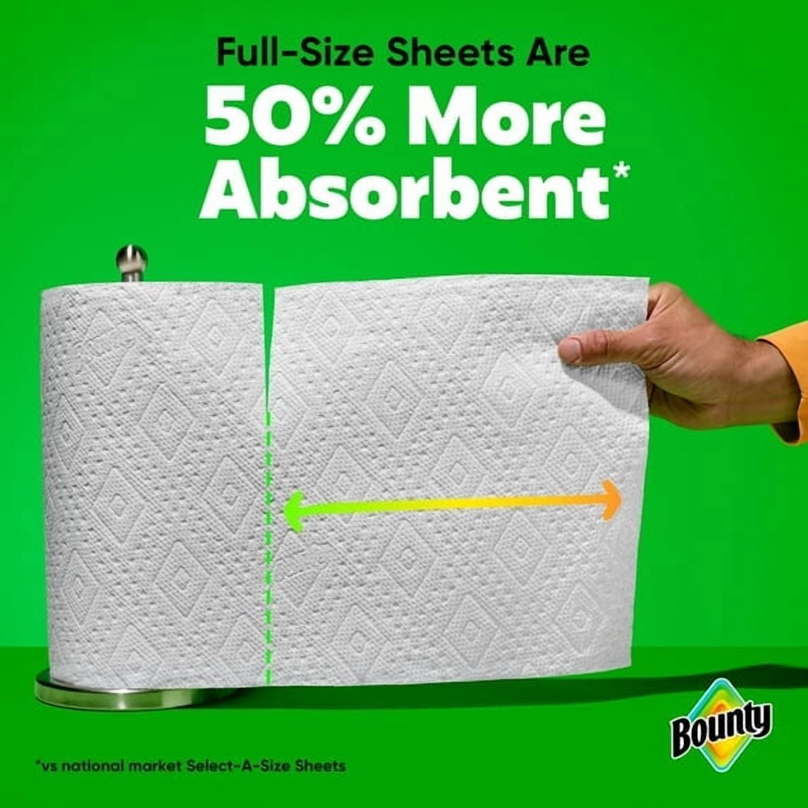 2 Pack Bounty Paper Towels Full Sheet White, 6 Triple Rolls, 75 Sheets per Roll