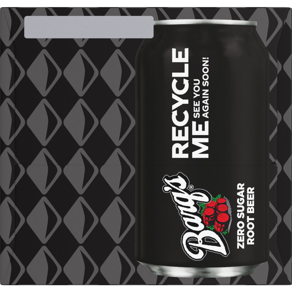 Barq's Zero Sugar Root Beer Soda Pop Fridge Pack Cans, 12 fl oz, 12 Pack