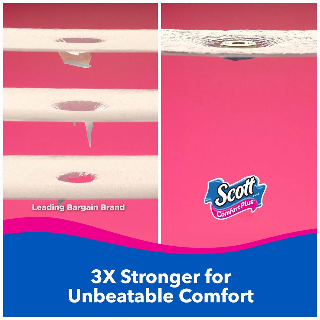 Scott ComfortPlus Toilet Paper, Regular Roll, 4 Rolls, Bath Tissue
