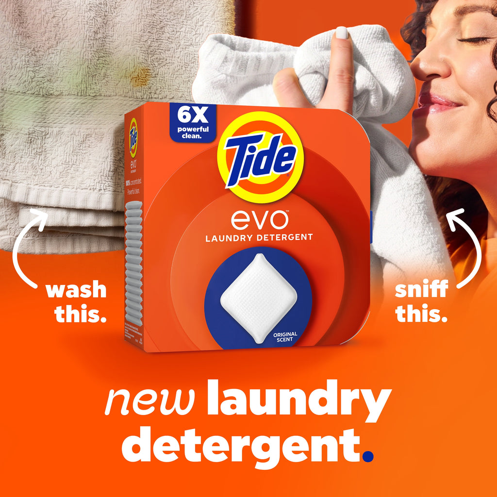 Tide evo Laundry Detergent Tiles, 100% Concentrated, Original Tide Scent, 16 Count
