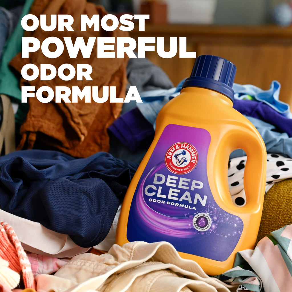 ARM & HAMMER Deep Clean Odor Formula Liquid Laundry Detergent, Radiant Burst, 75 Fl Oz