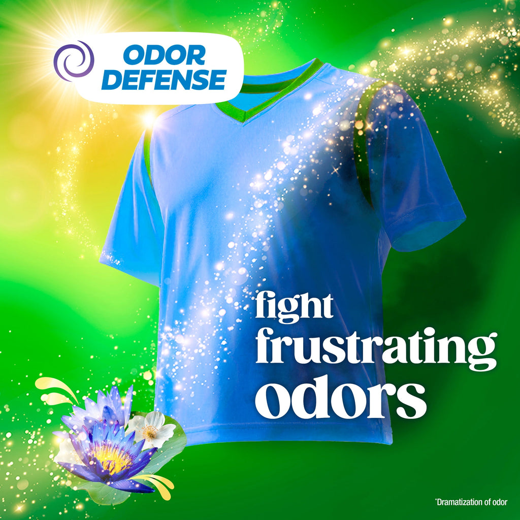 Gain Plus Laundry Detergent Liquid, Now with Odor Defense + OXI, Waterfall Delight Scent, 60 fl oz, 45 Loads