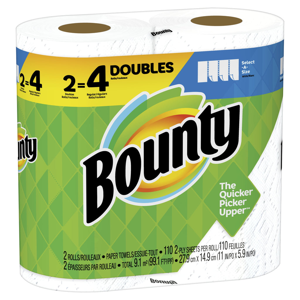Bounty Select-A-Size Paper Towels, White, 2 Double Rolls