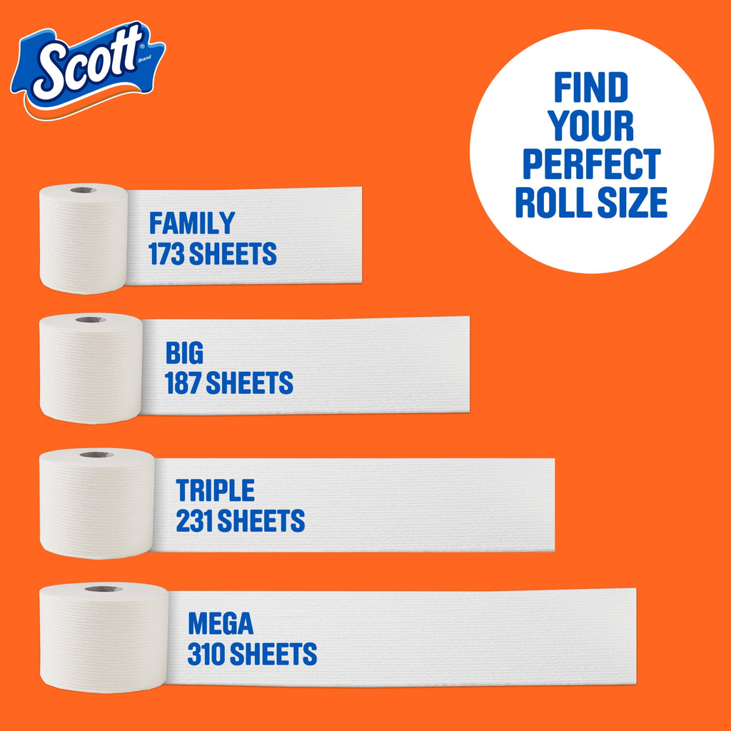 Scott ComfortPlus Toilet Paper, 12 Mega Rolls