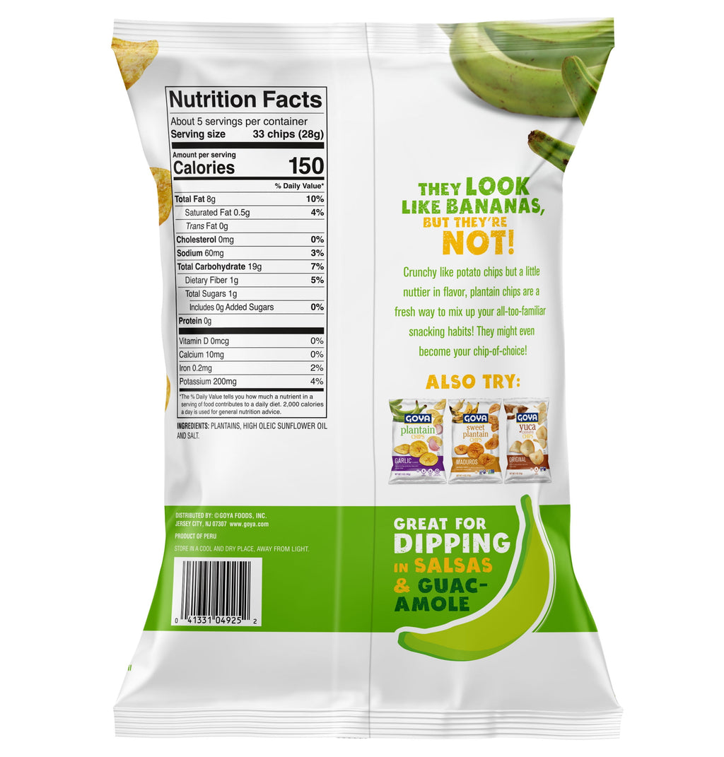 (2 pack) GOYA Plantain Chips, 5 oz Bag