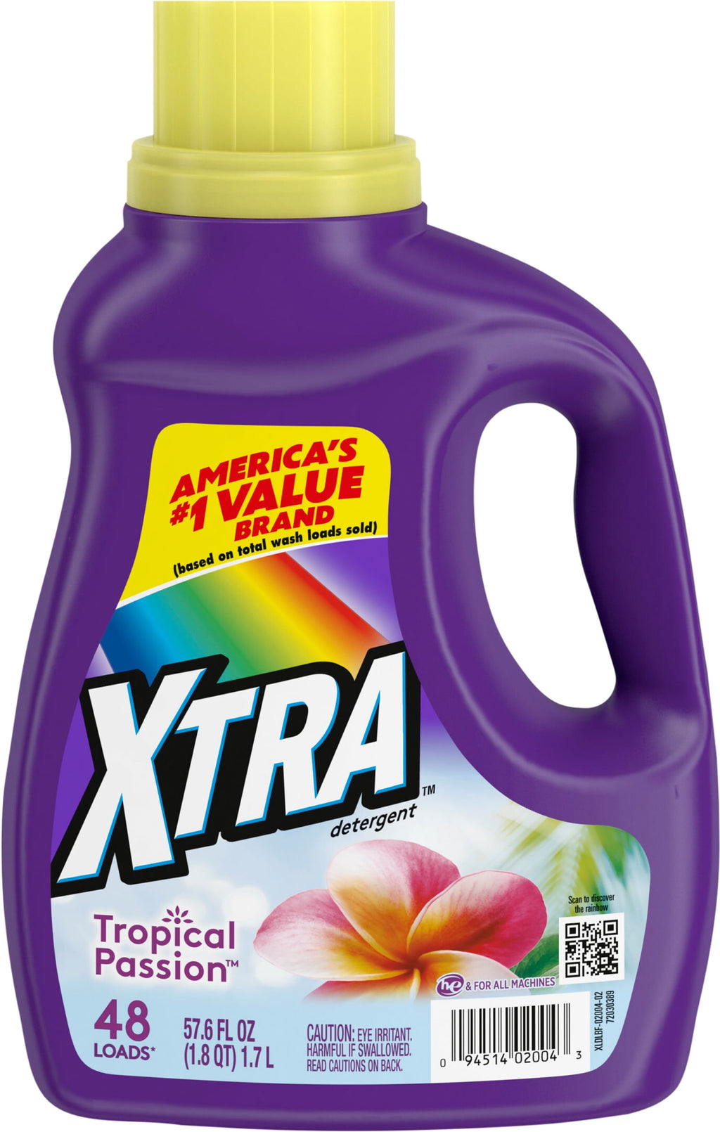 Xtra Liquid Laundry Detergent Tropical Passion Scent - 48 Loads - 57.6 oz Bottle