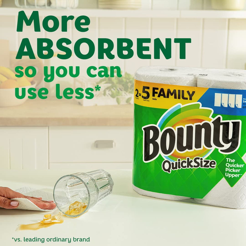 Bounty Select-A-Size Paper Towels, 2 Double Plus Rolls, White, 2 Double Plus Rolls = 5 Regular Rolls