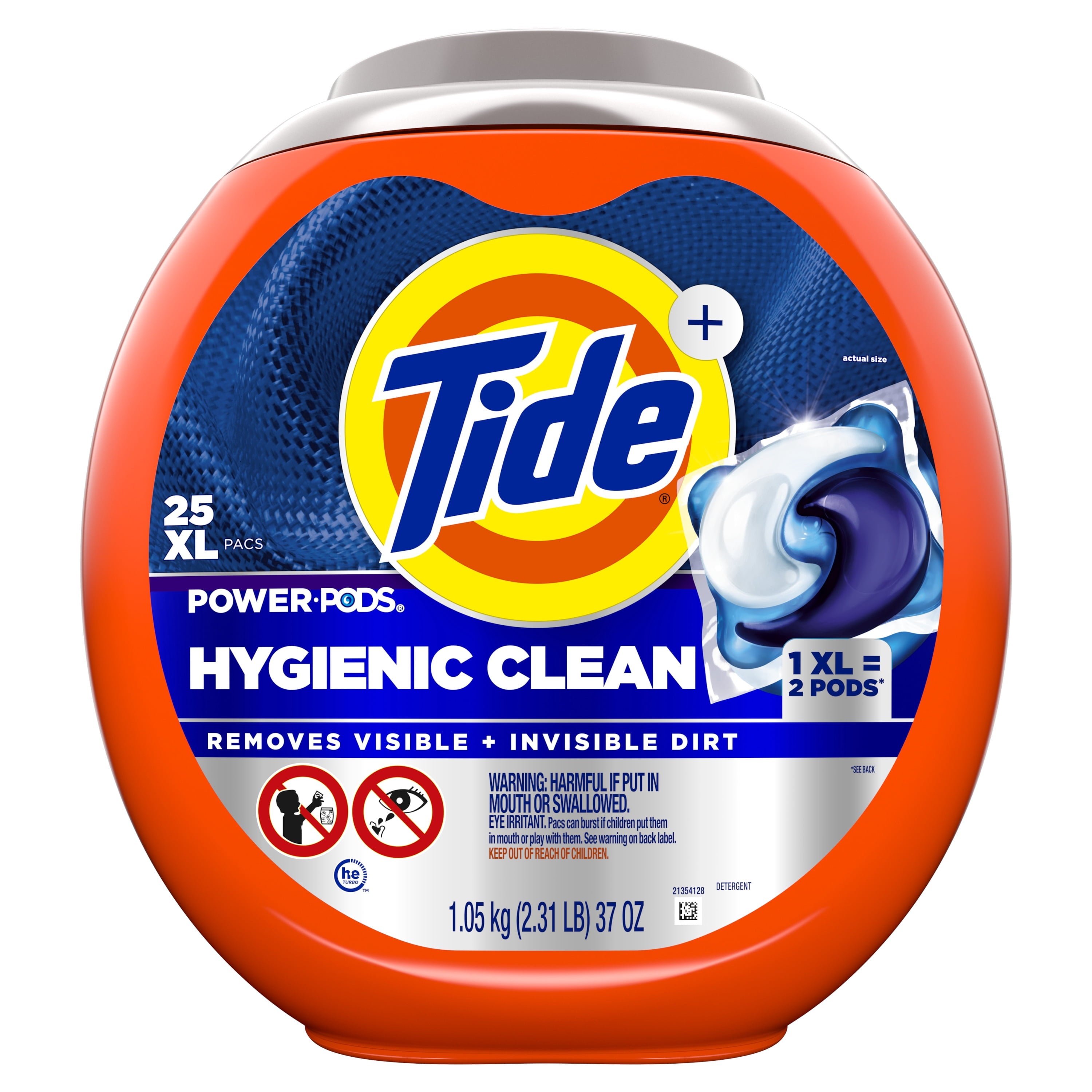 Tide Hygienic Clean Power PODS® Laundry Detergent Pacs, Heavy 10x Duty, Original Scent, 25 Count