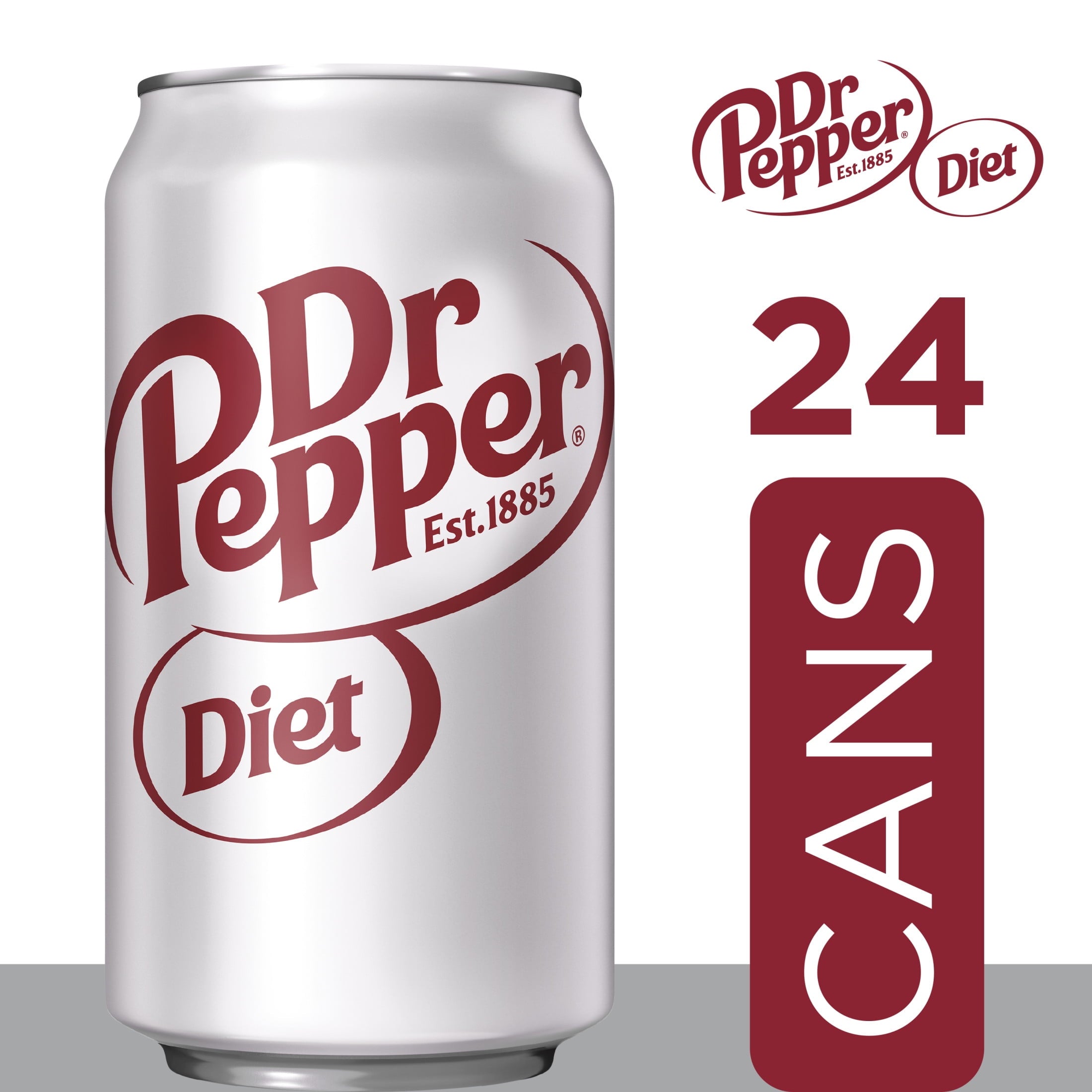 Diet Dr Pepper Soda Pop, 12 fl oz, 12 Pack Cans