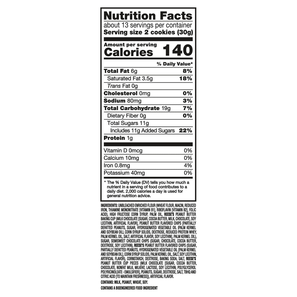 CHIPS AHOY! Chewy Chocolate Chip Cookies with Reese's Peanut Butter Cups, Family Size, 14.25 oz