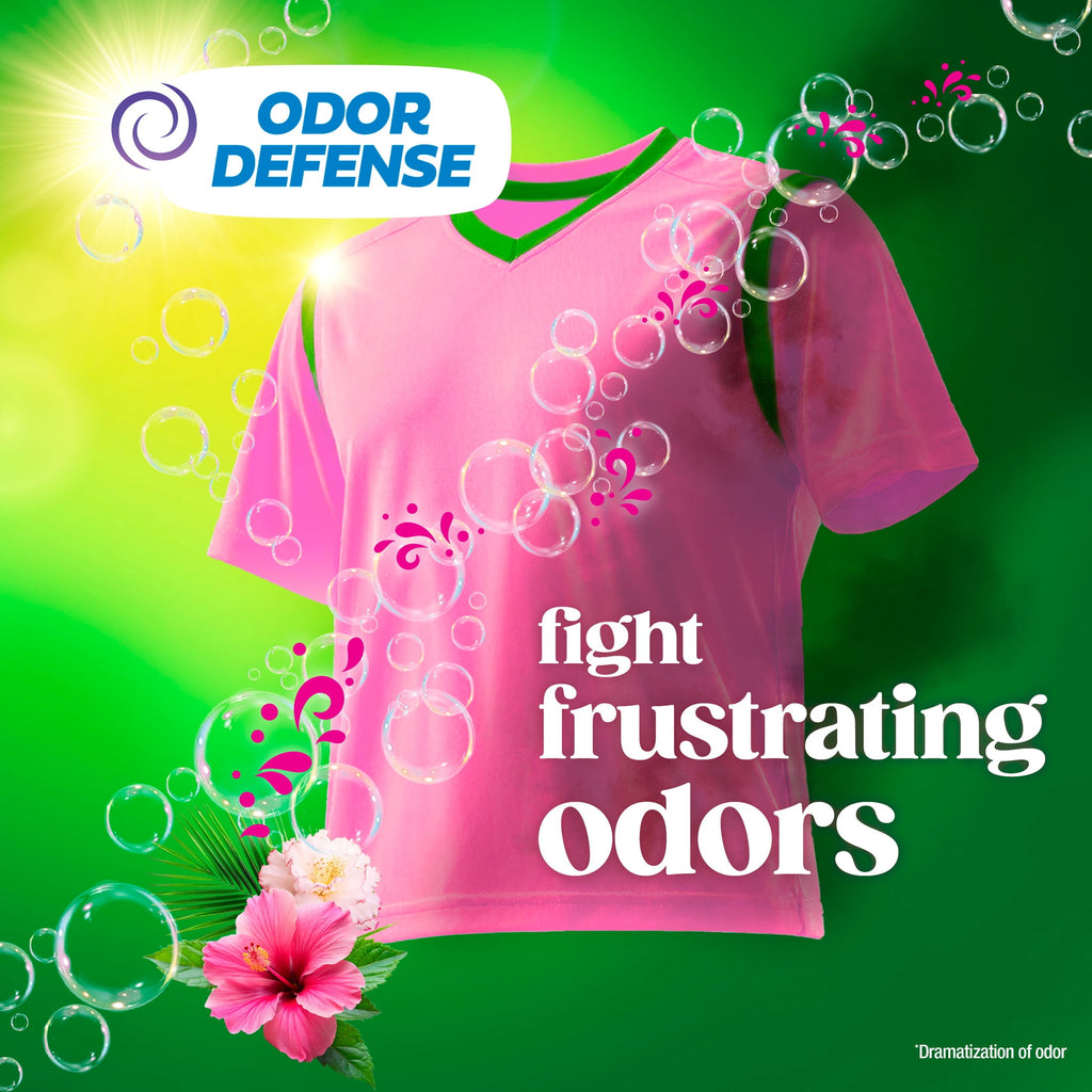 Gain Laundry Detergent Liquid, Now with Odor Defense, Happy Hibiscus Scent, 132 fl oz, 100 Loads