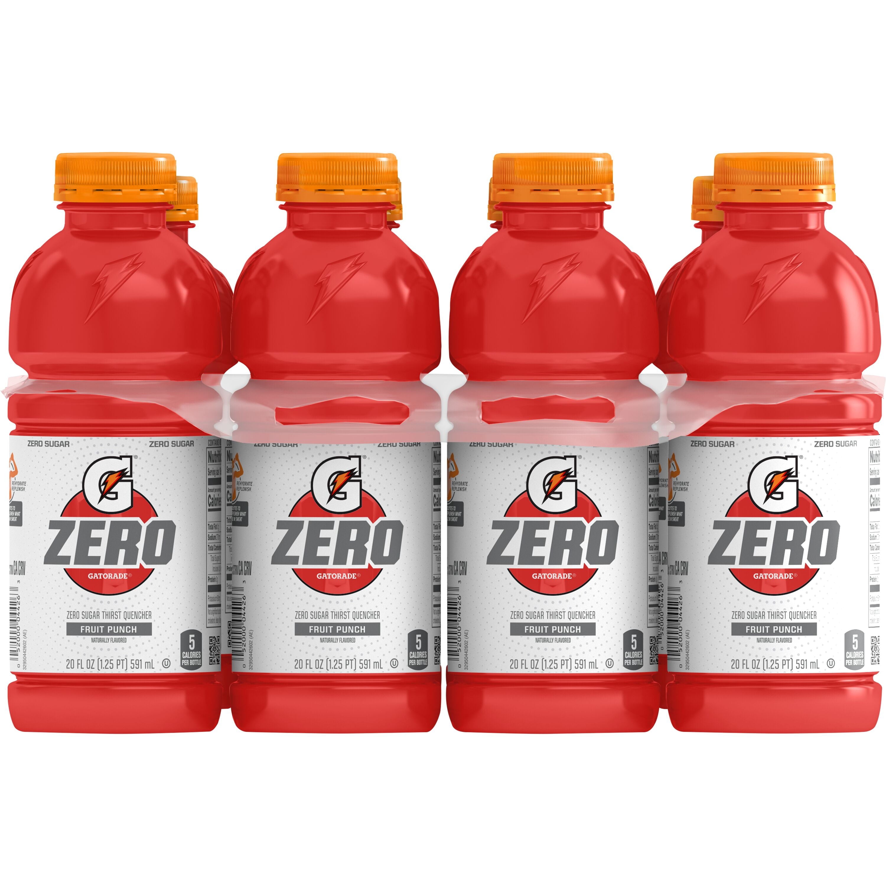 Gatorade Zero Sugar Thirst Quencher Glacier Cherry Sports Drinks, 20 fl oz, 8 Count Bottles
