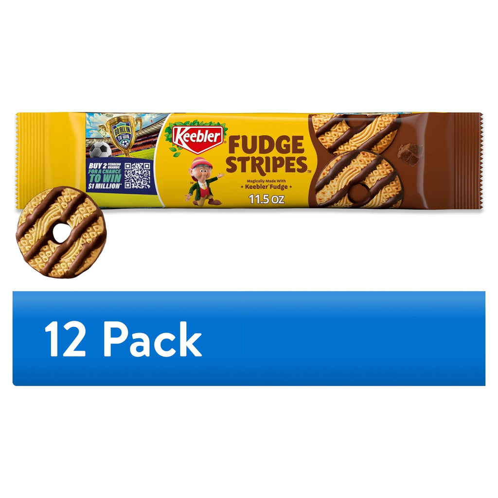 Keebler Fudge Stripes, Original Shortbread Cookies Coated in Keebler Fudge, 11.5 oz