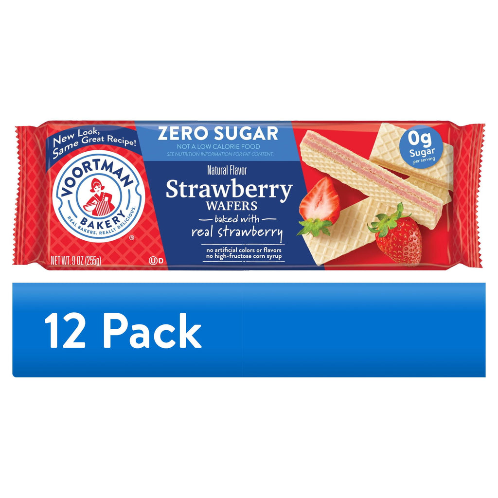 VOORTMAN Bakery Zero Sugar Strawberry Wafer Cookies 9 oz