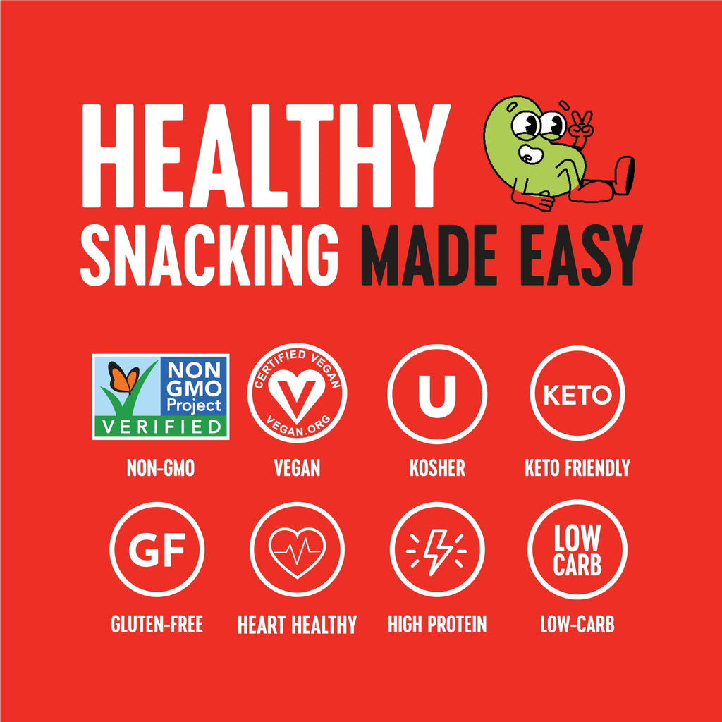 The Only Bean Crunchy Roasted Edamame Snack (Sriracha), High Protein Snacks (13g) Healthy Protein Chips, Keto Friendly Food (2g Net), Plant-Based Vegan Snacks, Office Snacks, Spicy Snack, 4oz 3 Pack