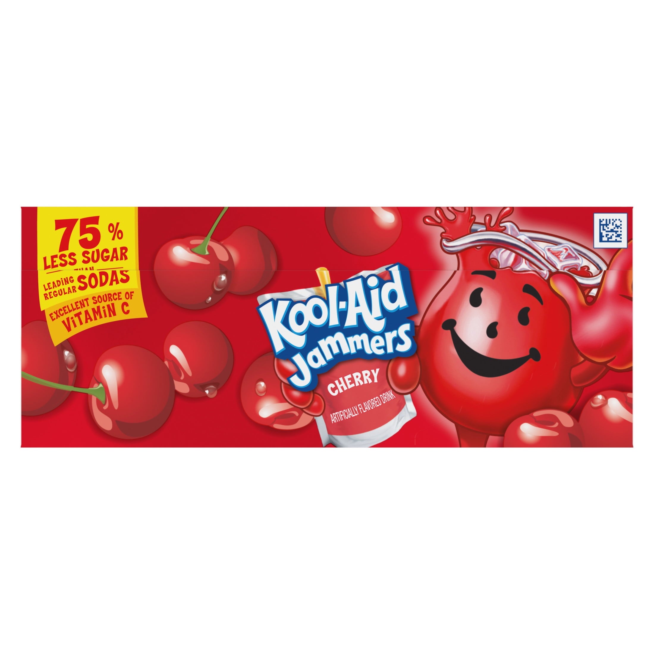 Kool-Aid Jammers Artificially Flavored Drink, 10 Pouches, for School Lunches and On-the-Go Hydration, Cherry Flavor, Excellent Source of Vitamin C, 6 fl oz
