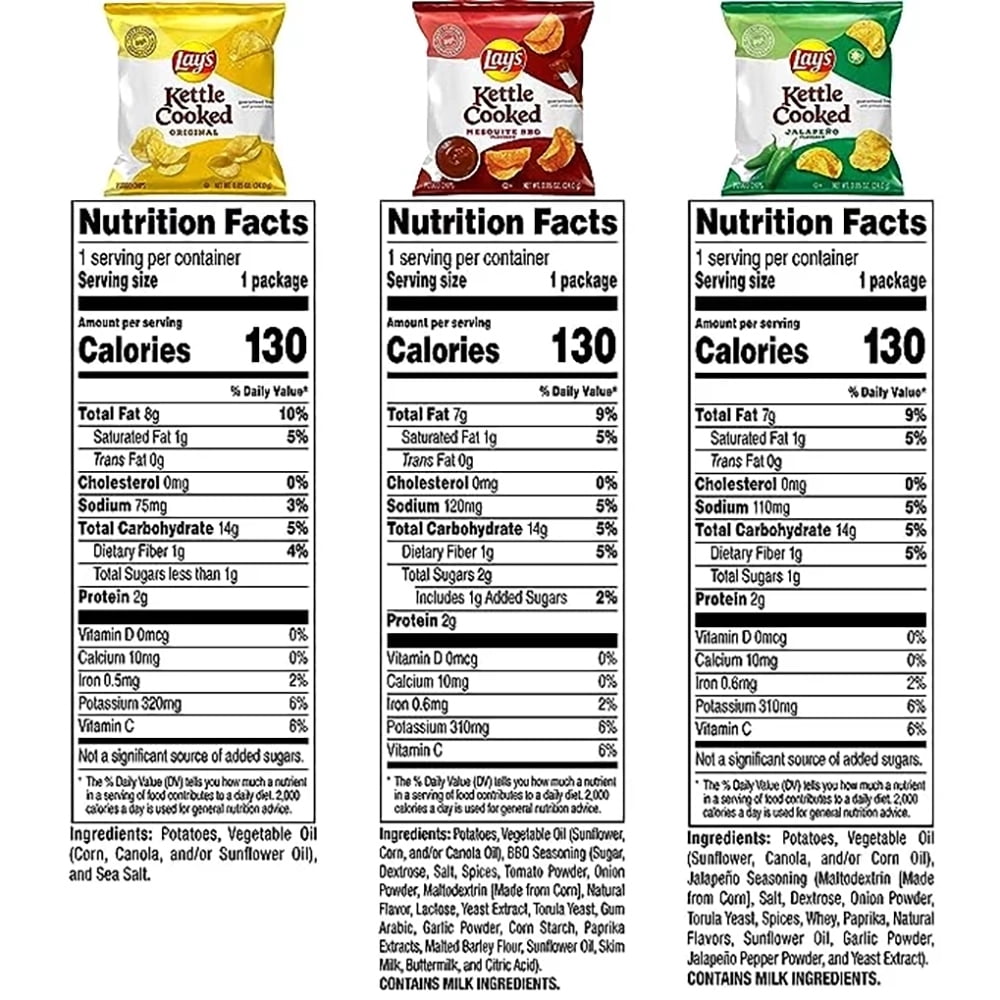 Lay's Potato Chip Variety Pack Snack Chips, 40 Count Multipack
