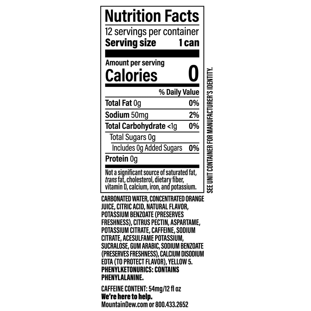 Diet Mountain Dew Citrus Soda Pop, 12 fl oz cans, 12 pack
