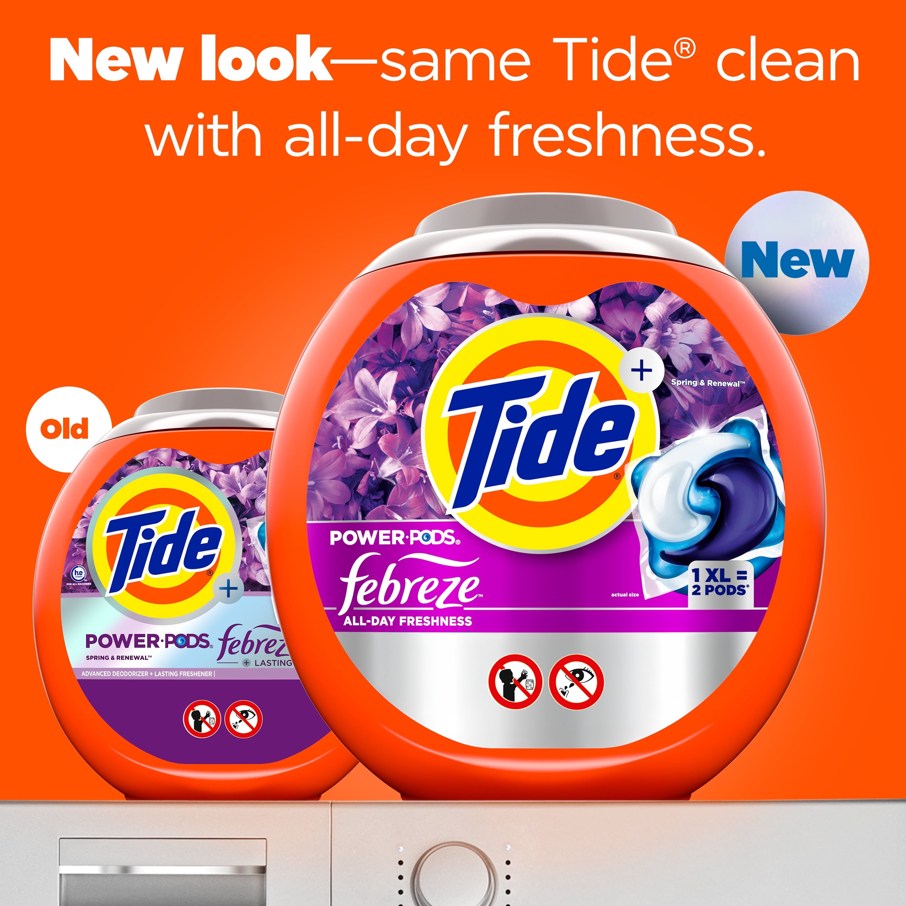 Tide Power PODS® Laundry Detergent Pacs with Febreze Odor Eliminators, Spring & Renewal, 45 Count
