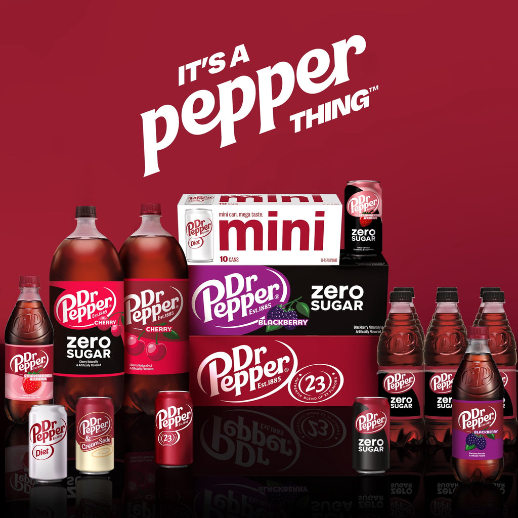 Dr Pepper Soda Pop, 12 fl oz, 24 Pack Cans