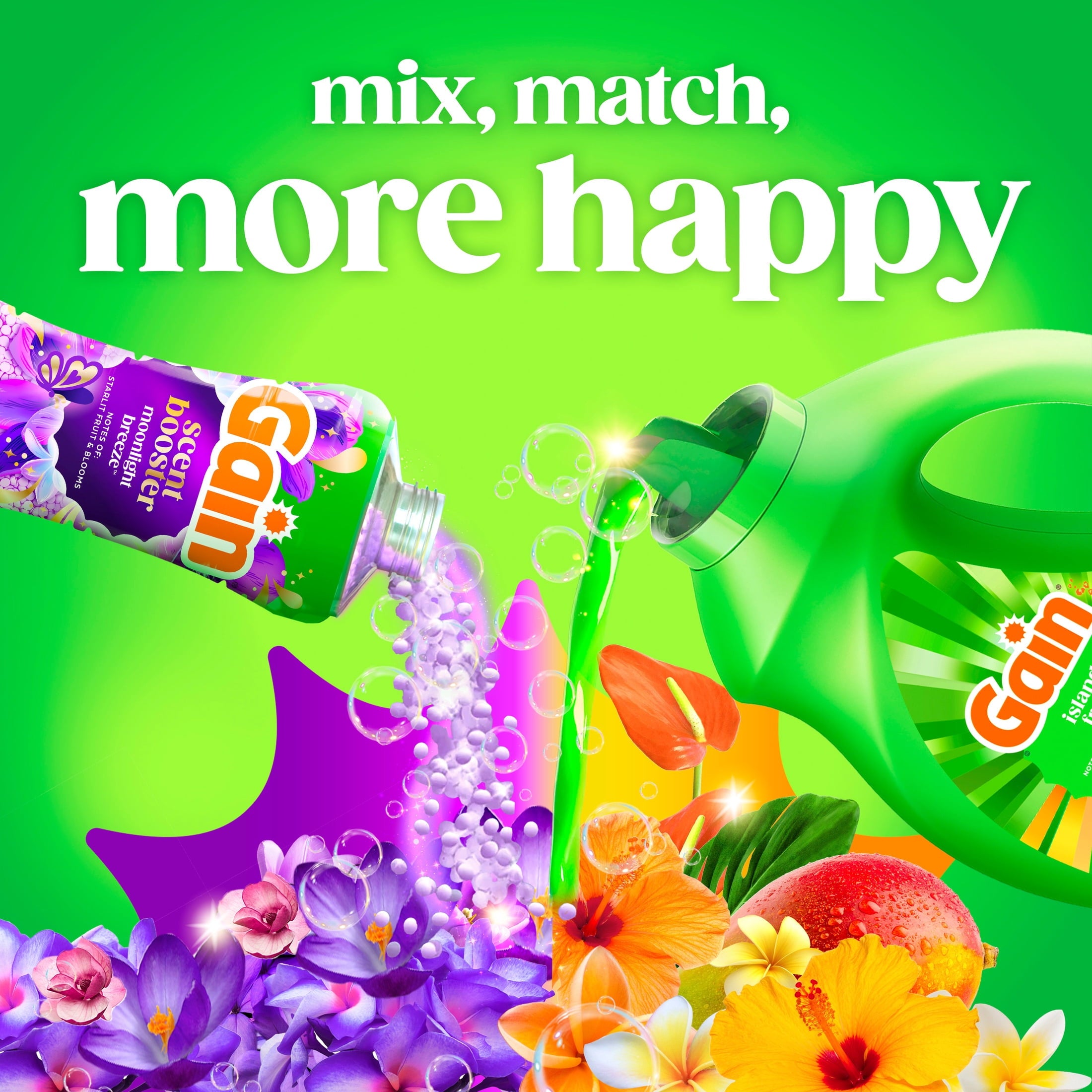 (2 pack) Gain Laundry Detergent Liquid, Now with Odor Defense, Island Fresh Scent, 81 fl oz, 61 Loads
