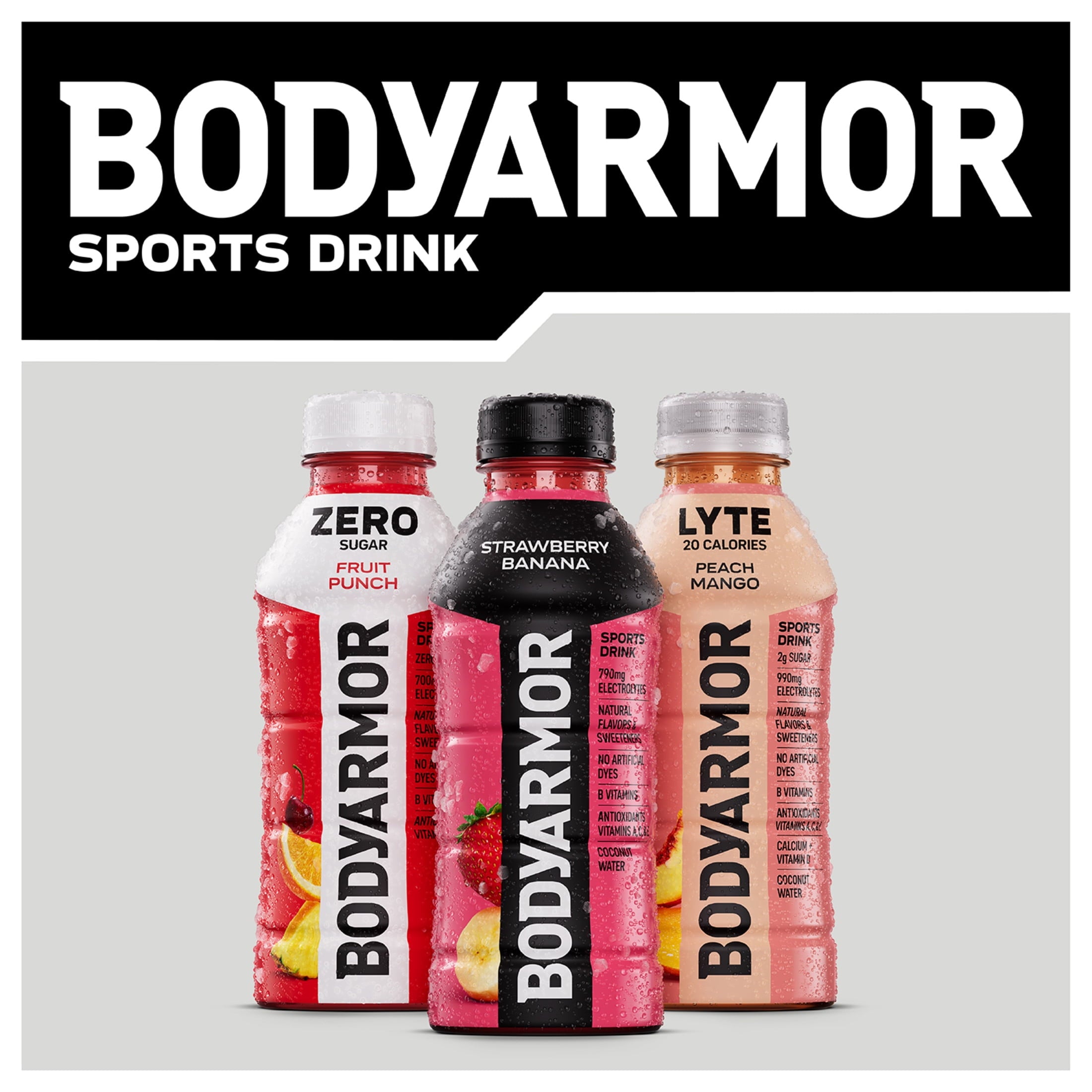 BODYARMOR Strawberry Banana Sports Drink Bottles, 12 fl oz, 8 Pack
