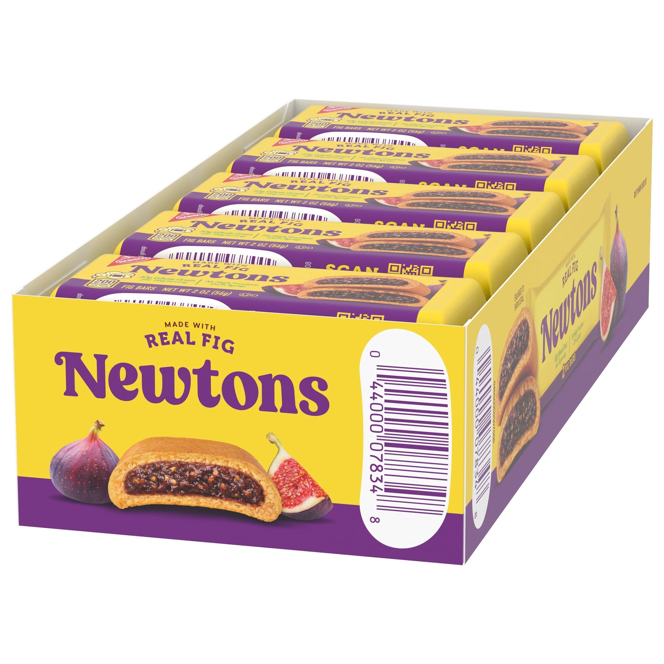 NEWTONS Soft Baked Real Fruit Fig Bars, Fig Cookies, 10 Snack Packs (2 Cookies Per Pack)
