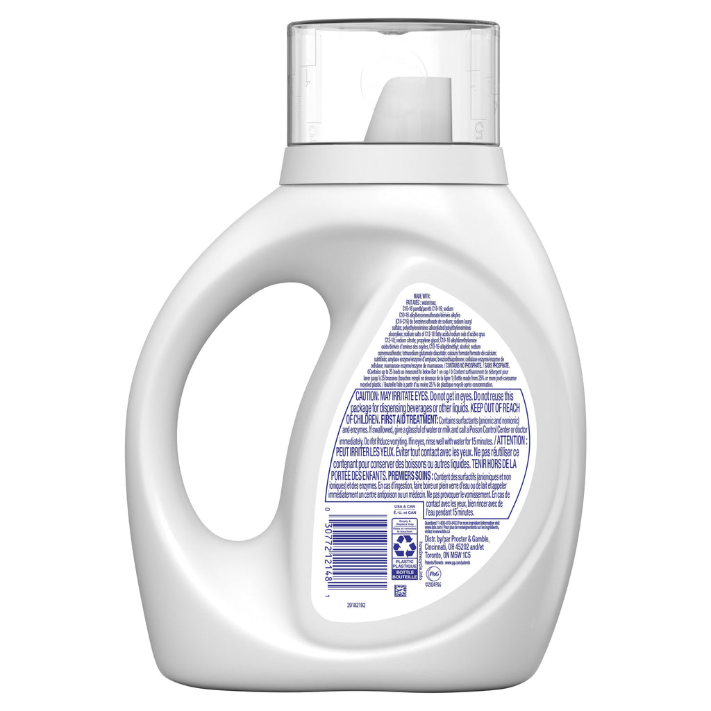 (2 pack) Tide Free & Gentle Laundry Detergent Liquid for Sensitive Skin, Hypoallergenic, Unscented, 34 fl oz, 25 Loads