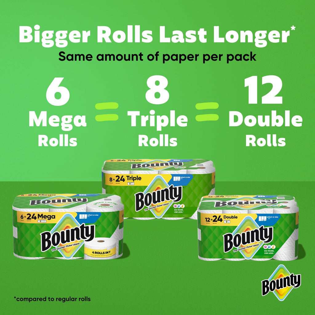 Bounty Paper Towels Select-a-Size, 6 Triple Rolls