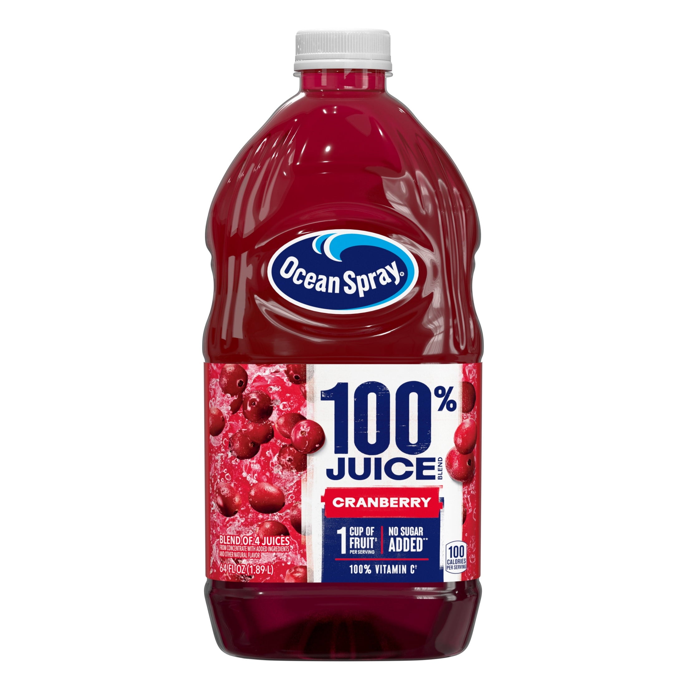 Ocean Spray® 100% Juice Cranberry Juice Blend, 64 fl oz Bottle