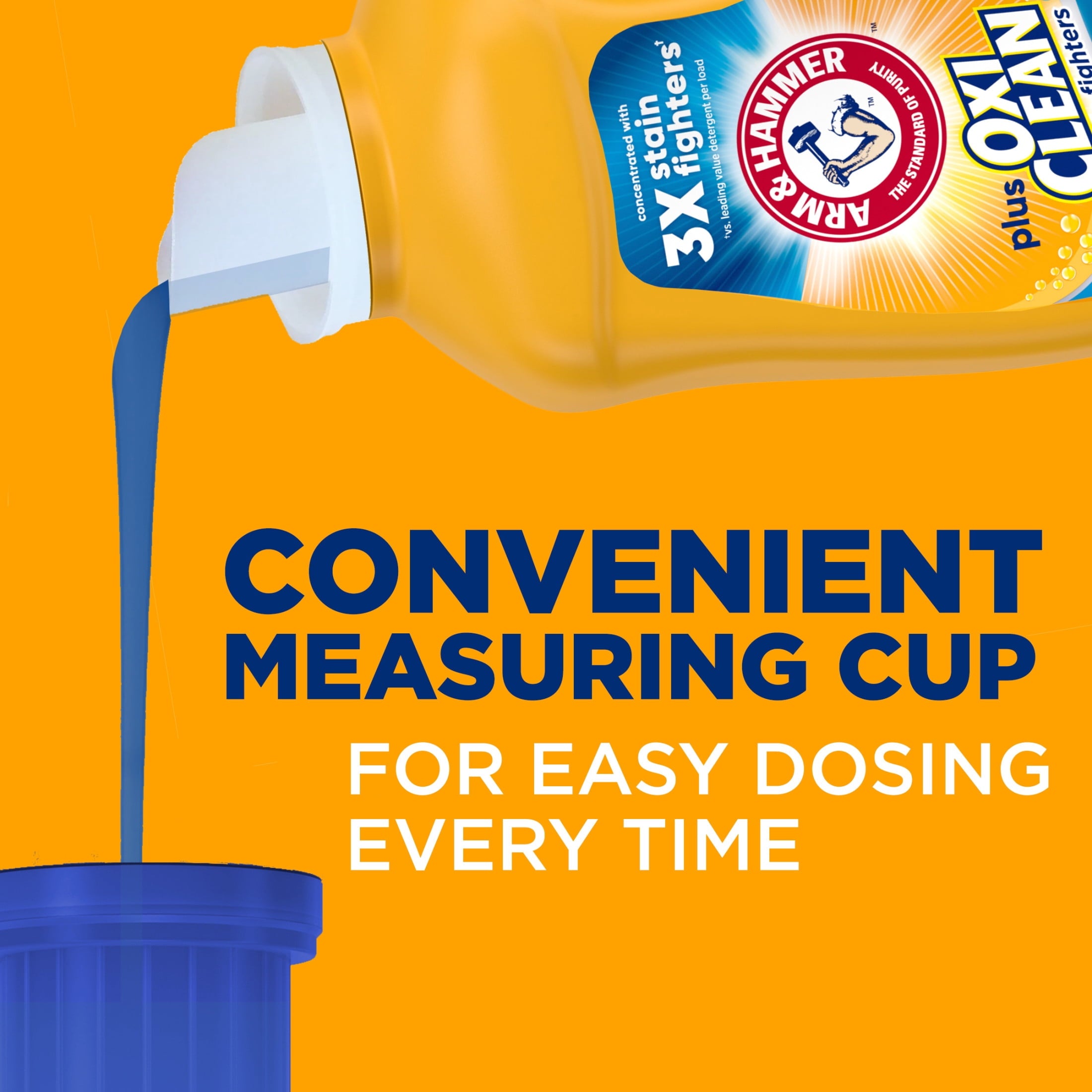 ARM & HAMMER Plus OxiClean Stain Fighters Liquid Laundry Detergent, Fresh Scent, 77 Loads