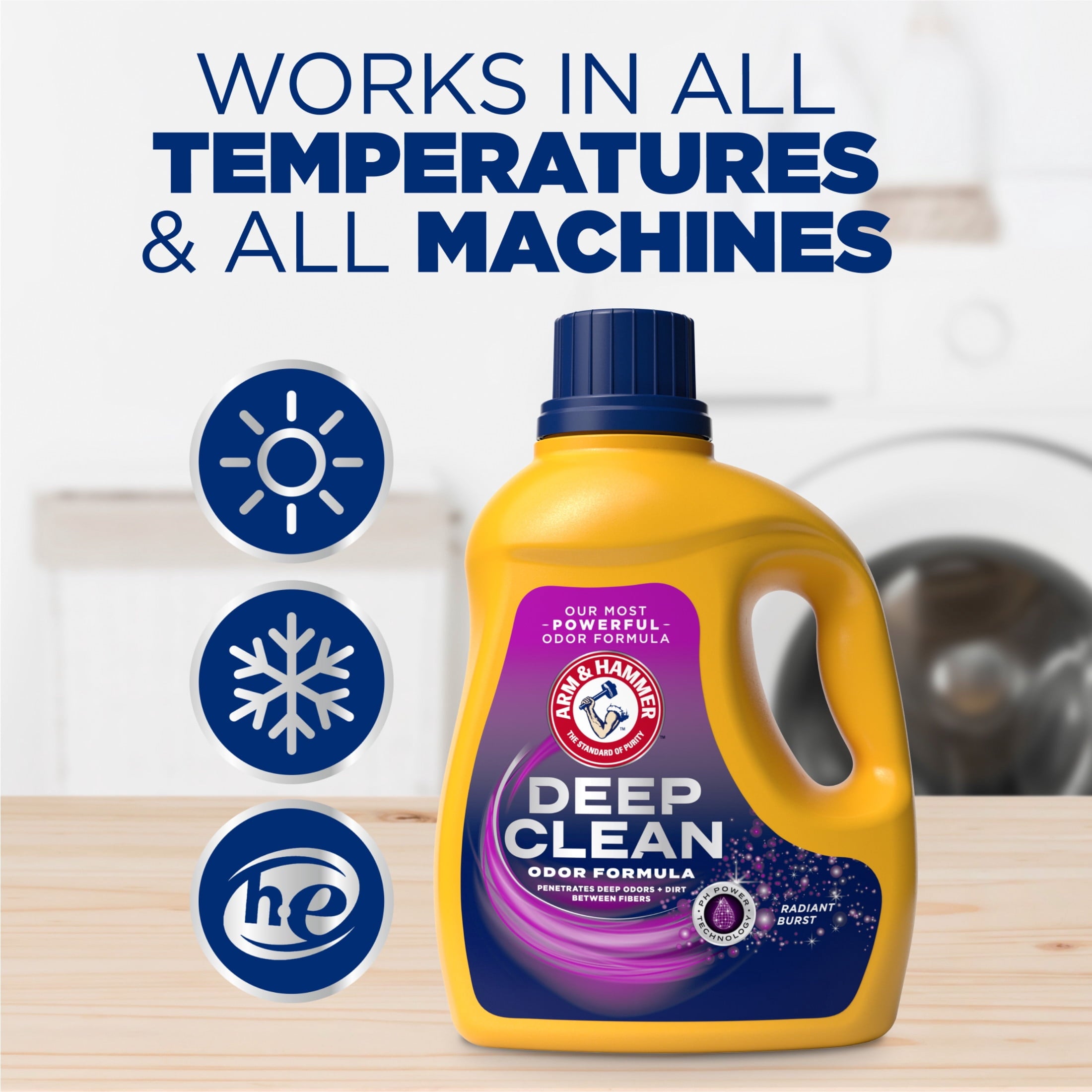 ARM & HAMMER Deep Clean Odor Formula, Liquid Laundry Detergent, 102 fl oz, 68 Loads
