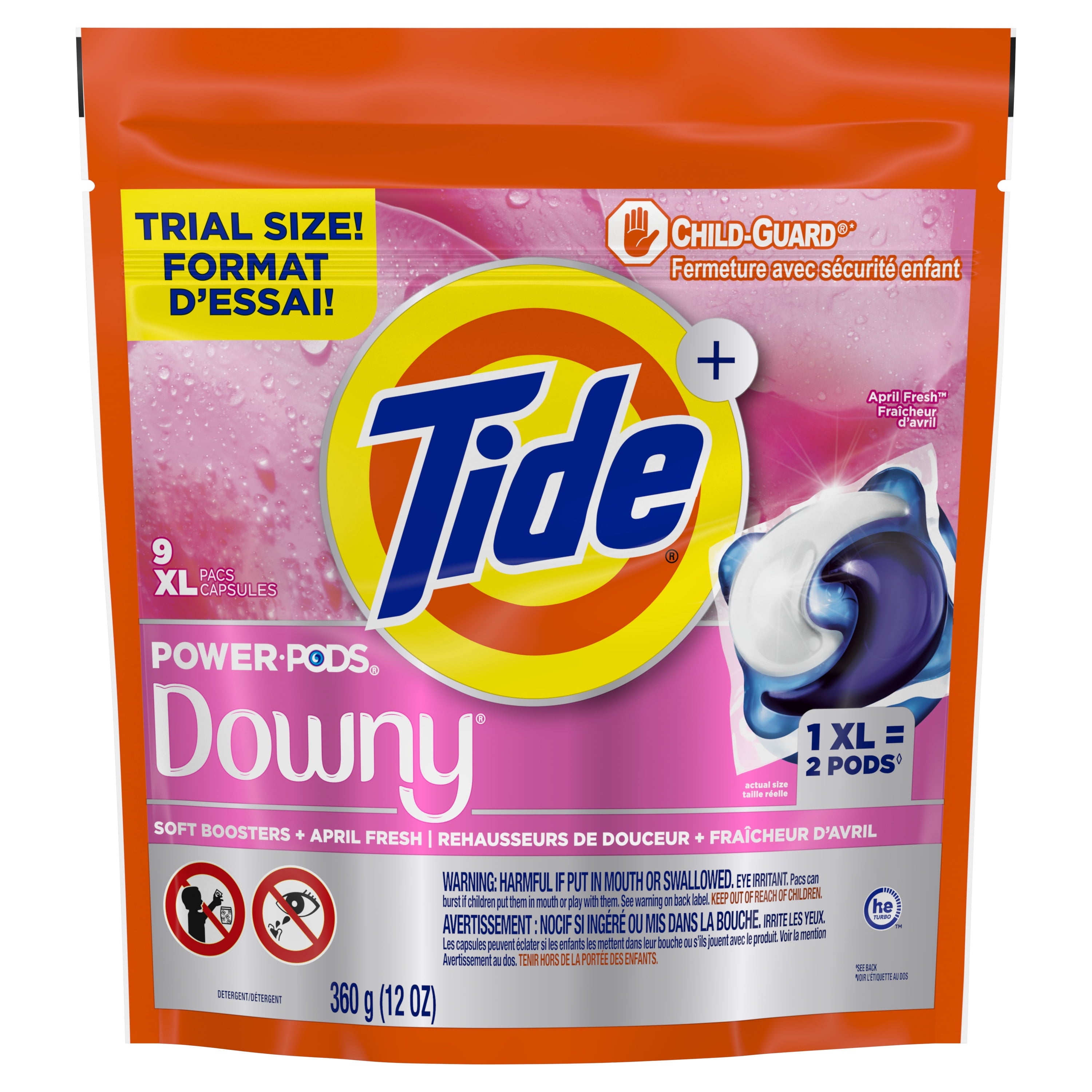 Tide Power PODS Laundry Detergent Pacs with Downy Soft Boosters, April Fresh Scent, 45 Count