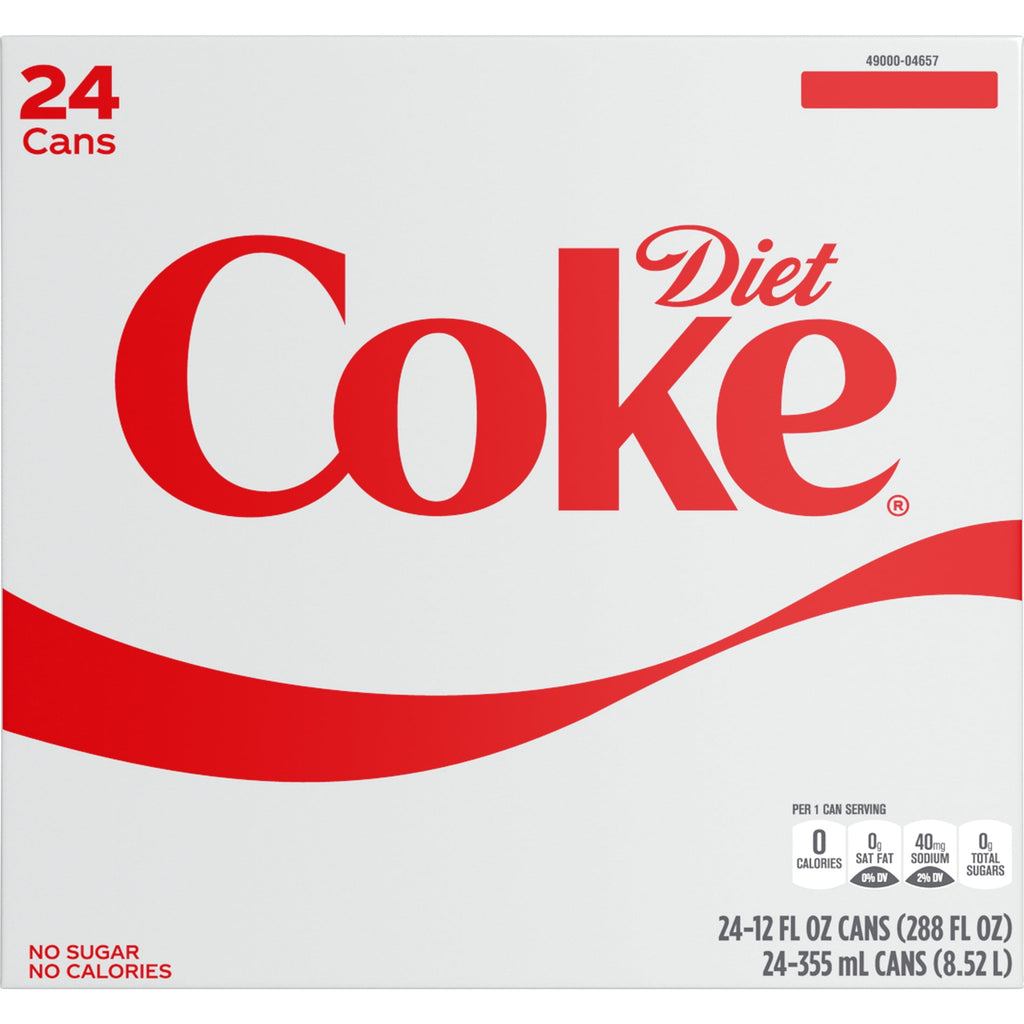 Diet Coke Soda Pop Cans, 12 fl oz, 24 Pack