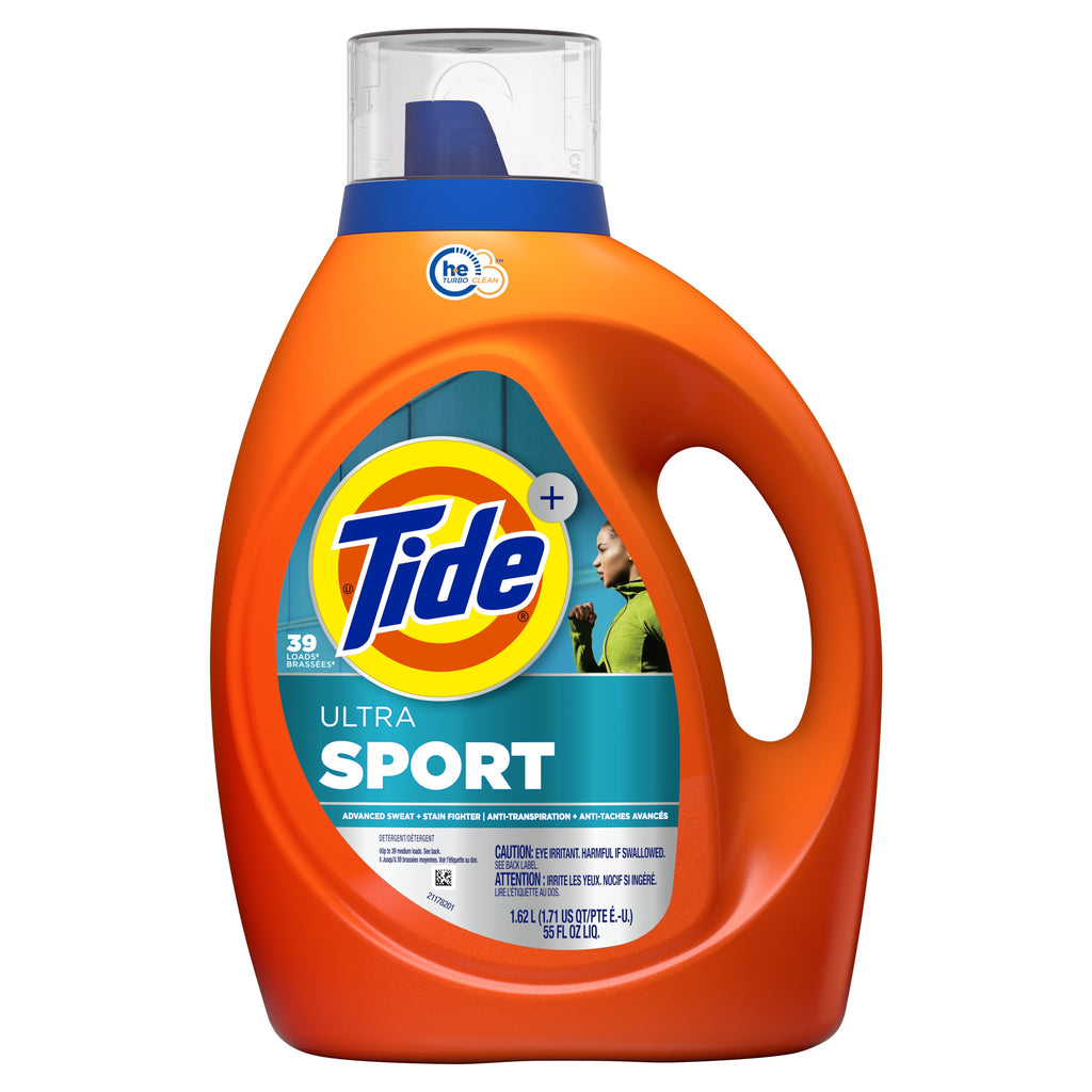 Tide Ultra Sport Liquid Laundry Detergent, Advanced Sweat and Stain Fighter, 55 fl oz, 39 Loads