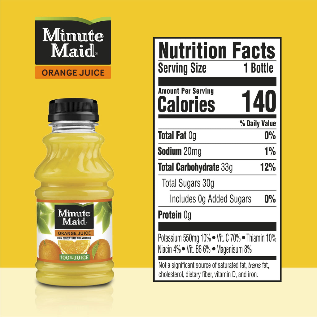 Minute Maid Orange Juice Bottles, 10 fl oz, 6 Pack