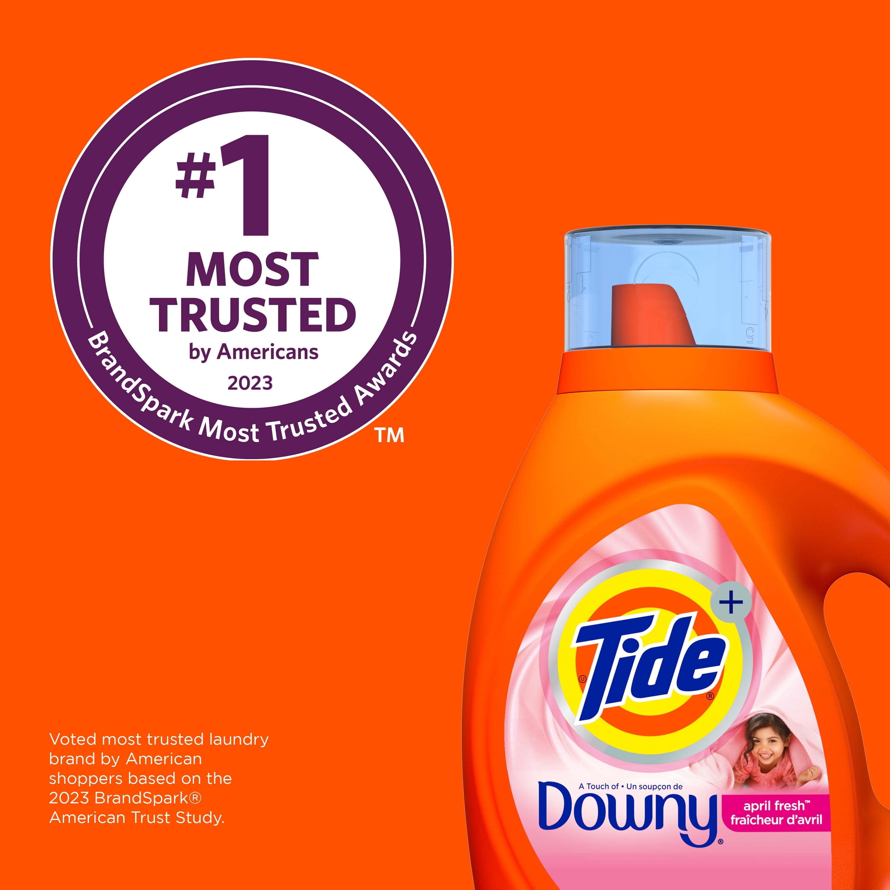 Tide Plus a Touch of Downy Liquid Laundry Detergent, April Fresh Scent, 84 fl oz, 59 Loads