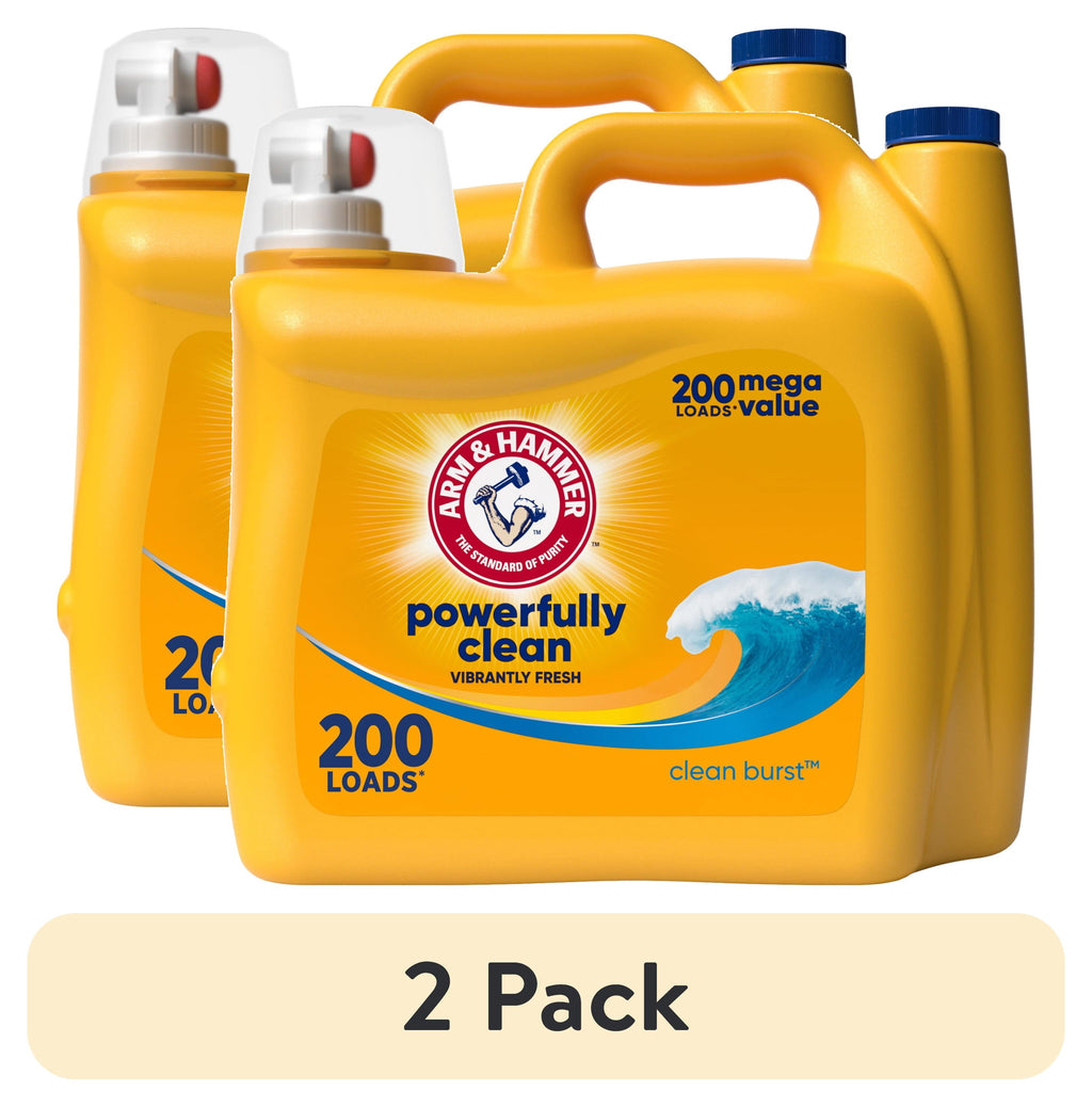 ARM & HAMMER Powerfully Clean Liquid Laundry Detergent Soap, Clean Burst, 200 fl oz, 200 Loads