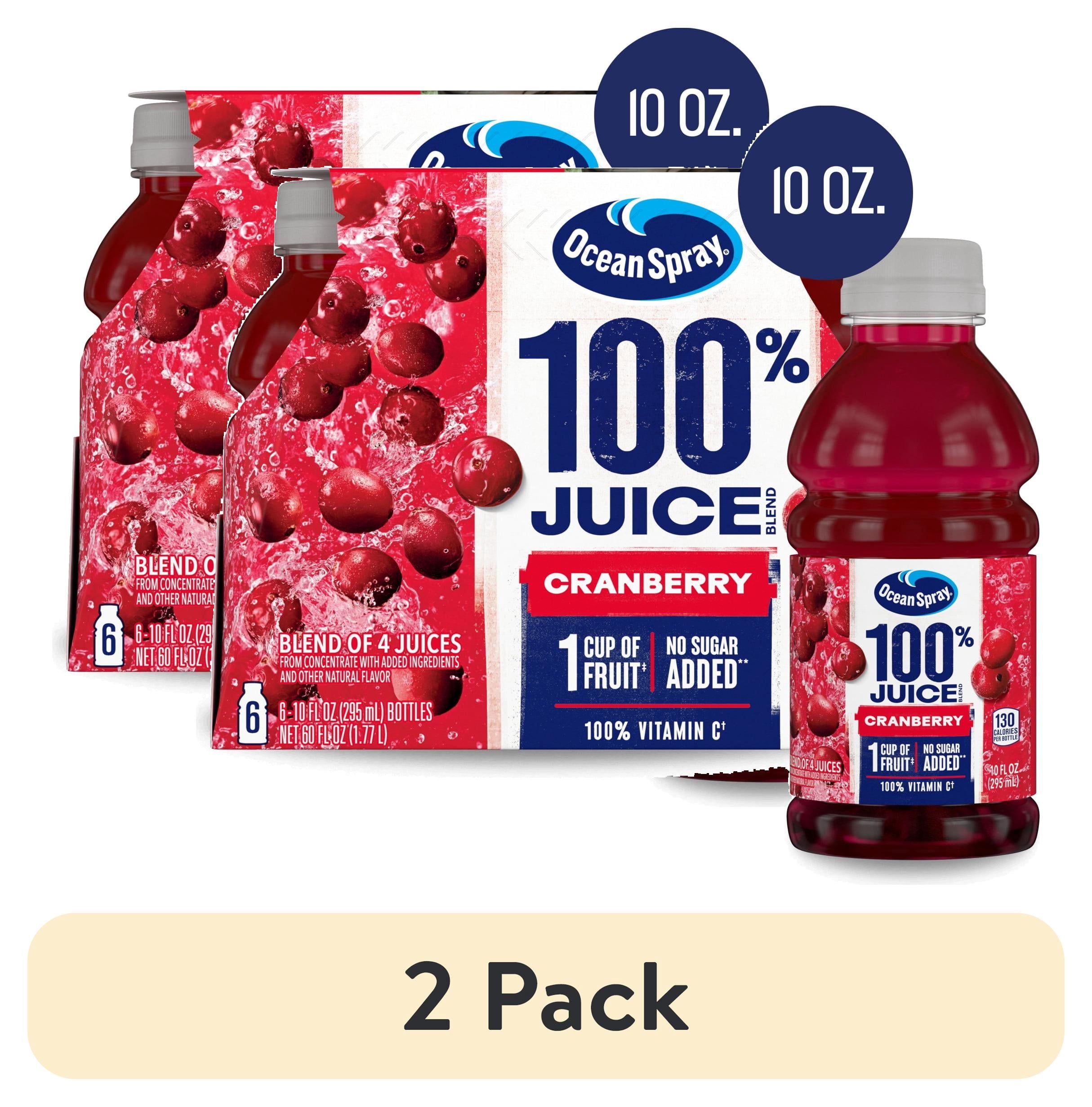 Ocean Spray® 100% Juice Cranberry Juice Blend, 10 fl oz Bottles, 6 Count