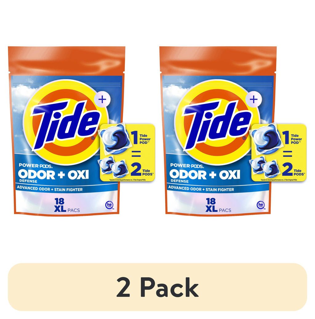 Tide Power PODS Laundry Detergent Soap Pacs with Odor Defense + Oxi, Original Scent, 18 Count