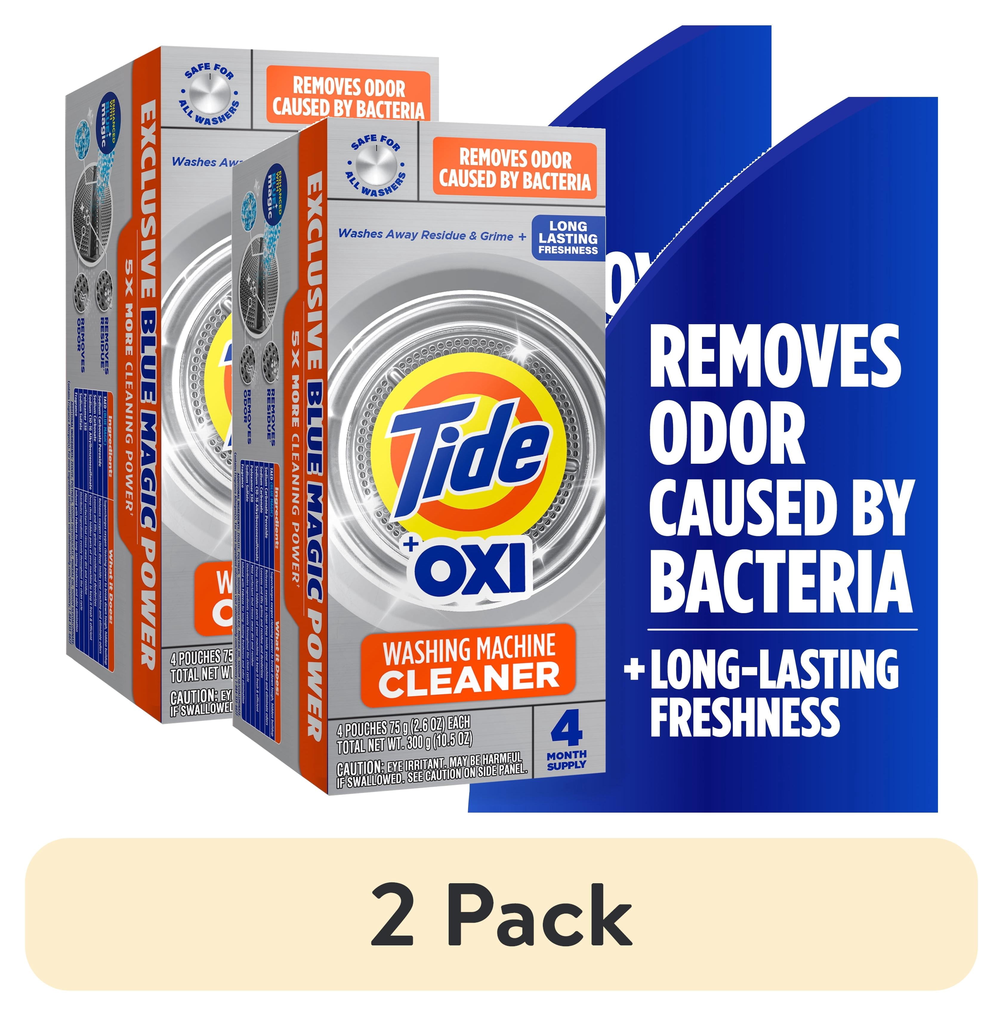 Tide Washing Machine Cleaner with Oxi Powder, Odor Eliminator and Washer Residue Remover, 4 Count