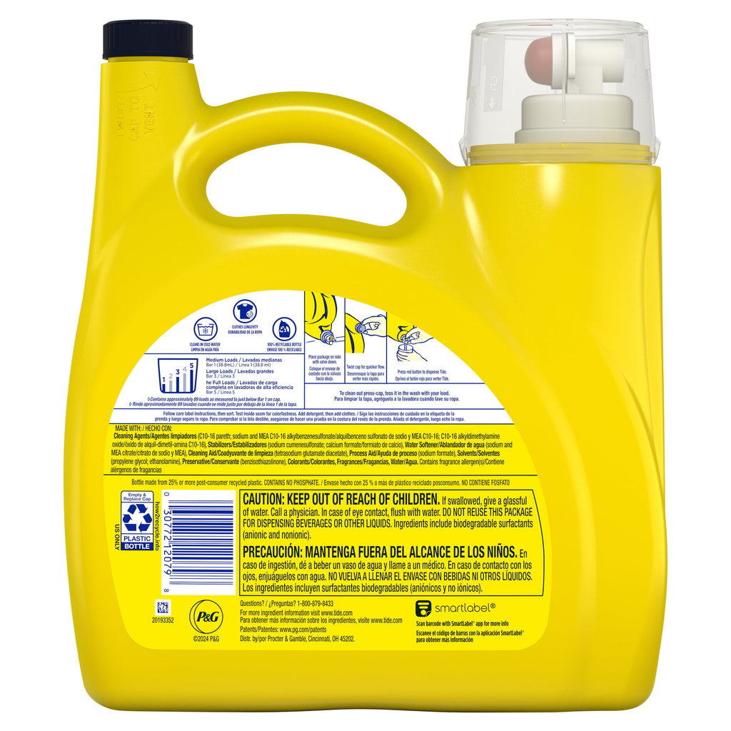 Tide Simply Liquid Laundry Detergent, All-In-One, Daybreak Fresh Scent, 173 fl oz, 138 Loads