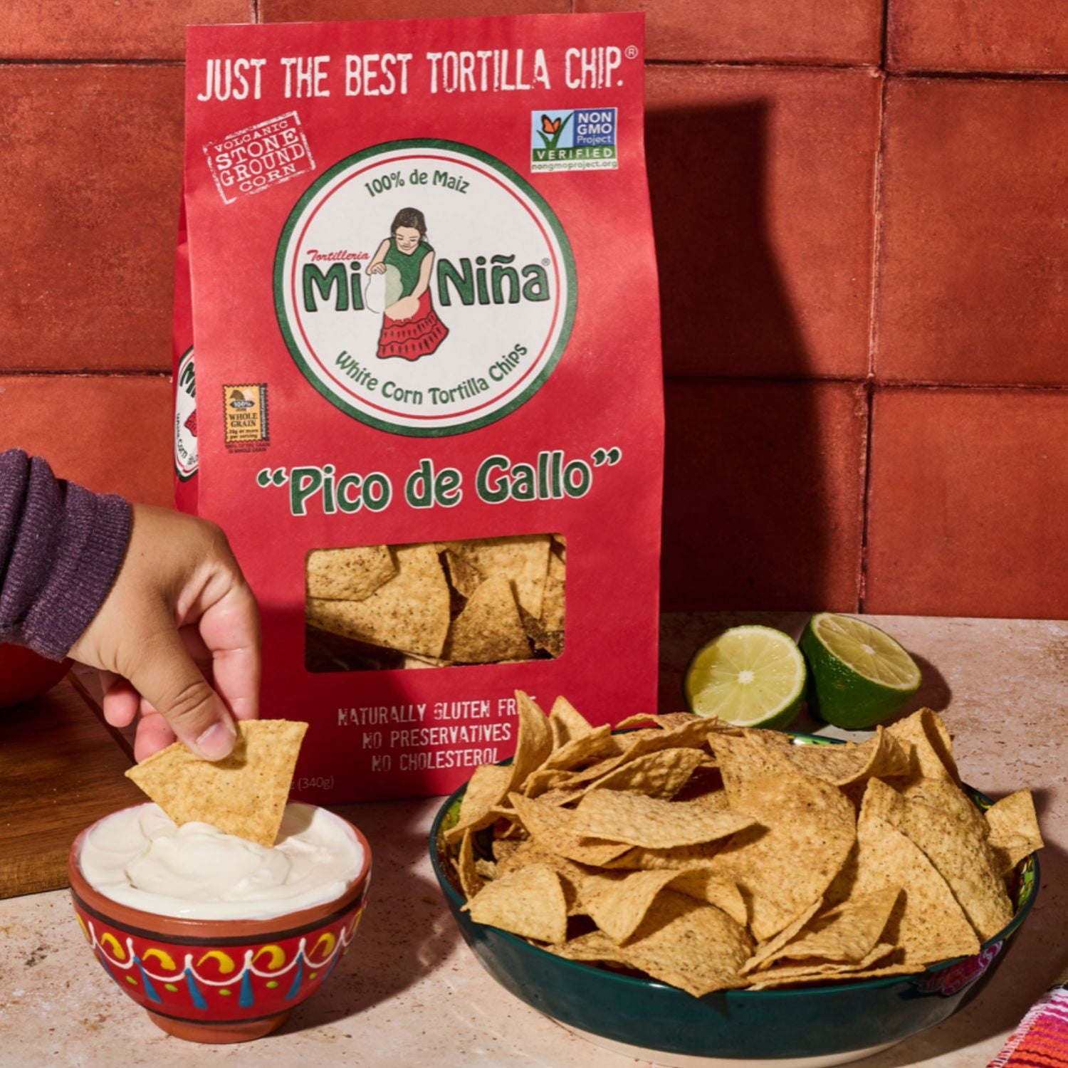 Mi Nina Pico de Gallo Tortilla Chips, 12oz Bag
